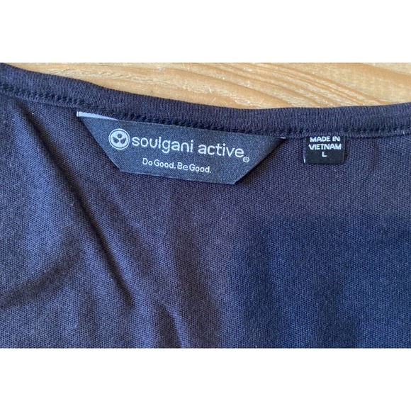 NEW Soulgani Active Open Back Long Sleeve Top Size Large Women’s Black - Picture 3 of 8
